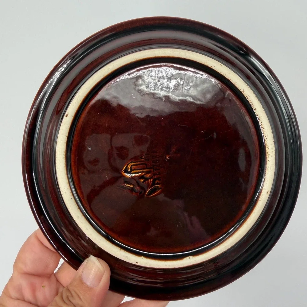 Pfaltzgraff 1970s Stoneware Brown Drip Glaze Lunch Salad Plates Set of 6 7.25